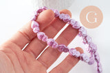 Perle porcelaine coeur violet irisé 16mm, x24 (G9799)