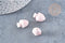 Perle porcelaine rose clair pomme de pin 19mm,perle céramique, céramique blanche, x10 (G8693)