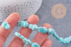 Perle porcelaine turquoise coeur irisé, perle céramique bleu, 16mm, x20 (G3973)