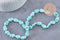 Perle porcelaine turquoise coeur irisé, perle céramique bleu, 16mm, x20 (G3973)