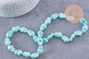 Perle porcelaine turquoise coeur irisé, perle céramique, céramique bleu, 16mm, x20 G3973