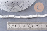 Perle rectangle howlite blanche, perle howlite,pierre naturelle,howlite naturelle,perle pierre,13mm, x1 fil de 41cm (G3014)