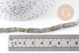 Perle rectangle labradorite, labradorite naturelle, pierre naturelle, perles pierre, 14mm x1 fil de 39cm (G0675)