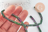 Perle rectangle rubis zoisite naturelle 13mm, x1 fil de 40cm (G1798)