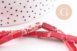Perle regalite rouge rectangle 12mm, x1 fil de 38cm (G1106)