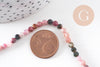 Perle rond tourmaline naturelle facettée multicolores 4mm, pierre naturelle, fil 38 cm, x1 (G2197)