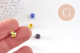 Perle ronde Mauvais Oeil multicolore 6mm, x10 (G5391)