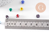 Perle ronde Mauvais Oeil multicolore 6mm, x10 (G5391)
