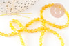 Perle ronde agate naturelle jaune citron 4mm, x1 fil de 37cm (G1198)