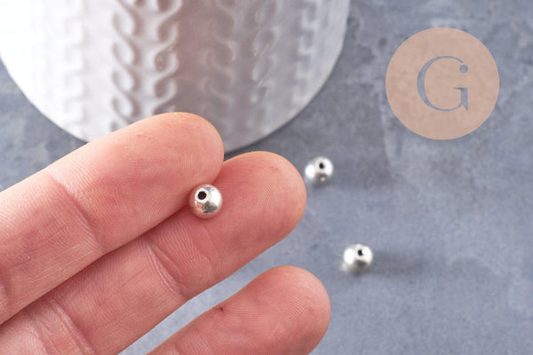 Perle ronde argent tibétain vieilli,perles argent, sans nickel,perle intercalaire, 6mm, x10 (G0819)