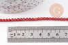 Perle ronde bambou de mer rouge, perle imitation corail en bambou de mer naturel, le fil de 47cm,3mm, x1 (G3887)