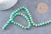 Perle ronde coquillage et turquoise bleu 8mm, perles pierre, turquoise synthétique, fil de 40cm x1 (G5387)