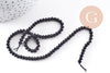 Perle ronde en jade de Malaisie noir,perle jade, pierre naturelle, jade naturel, pierre, facette 4x2mm, fil 35cm, x1 (G7424)