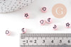 Perle ronde étoile nuage coeur lune plastique rose, x10 ou 50 grammes (G3284)