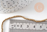 Perle ronde facetté hématite dorée 2mm, x1 fil 39.8cm (G4428)