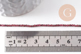 Perle ronde grenat naturel facetté 2mm, x1 fil de 38cm (G9980)