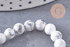 Perle ronde howlite blanche naturelle 6mm, x1 fil de 19cm (G1297)