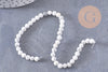 Perle ronde howlite blanche, pierre naturelle,howlite naturelle,perle pierre,4mm,fil de 19cm, x1 (G2448)