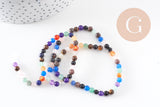 Perle ronde jade multicolore,perle jade,pierre naturelle,perle facette,jade,4mm,fil 39cm, x1 (G1825)