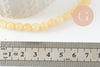 Perle ronde jade naturel jaune clair 6mm, x1 fil de 19cm (G2085)