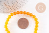Perle ronde jade naturel jaune orangé 6mm, x1 fil de 38cm (G0872)