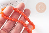 Perle ronde jade naturel orange teinté 6mm, x1 fil de 39cm (G8955)