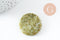 Perle ronde jade vert marbré feuille 29mm, création bijoux pierre, x1 G0518