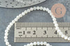 Perle ronde nacre blanche, perle ronde nacre,coquillage naturel,fil 40cm,3mm, x1 (G1725)