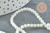 Perle ronde nacre blanche, perle ronde nacre,coquillage naturel,fil 40cm,3mm, x1 (G1725)