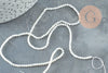 Perle ronde nacre coquillage blanc 2mm, x1 fil de 40cm (G5590)