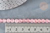 Perle ronde quartz rose naturel 6mm, pierre, fil de 38cm, x1 (G7289)