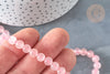 Perle ronde quartz rose naturel 6mm, pierre, fil de 38cm, x1 (G7289)