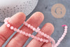 Perle ronde quartz rose, quartz rose naturel, perle pierre, pierre précieuse,4mm,le fil de 39cm, x1 (G2445)