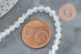 Perle ronde selenite naturelle 4mm x1 fil de 41cm (G4381)