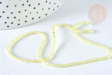 Perle ronde verre facettée transparente jaune clair, 2~2,5mm, x1 fil de 37cm (G7335)
