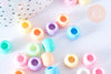 Perle rondelle en plastique multicolore 10mm , perle enfance en plastique coloré, couleurs mélangées,x 50 perles G6397