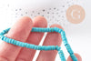 Perle rondelle heishi howlite turquoise synthétique 4mm, x1 fil de 40 cm (G1154)