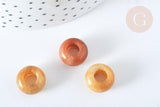 Perle rondelle jade de topaze création bijoux 14mm, x2 (G7559)