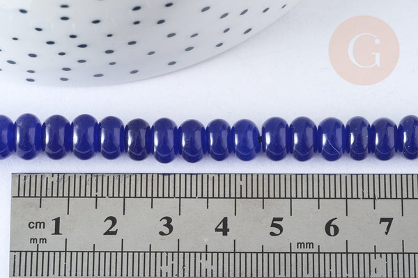 Perle rondelle jade naturel coloré 8x5mm, perle pierre naturelle pour création bijoux , fil de 38cm , x1 G9253