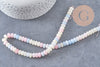 Perle rondelle jade naturel multicolore pastel 8x5mm, x1 fil de 38.5cm (G10599)