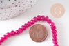 Perle rondelle jade naturel rose fuchsia facettes 6x4mm, x1 fil de 32cm (G4706)
