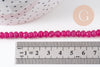 Perle rondelle jade naturel rose fuchsia facettes 6x4mm, x1 fil de 32cm (G4706)