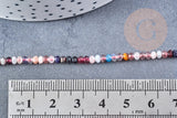 Perle rondelle pierres naturelles mélangées facettes 3x2mm, x1 fil de 39cm(G8700)