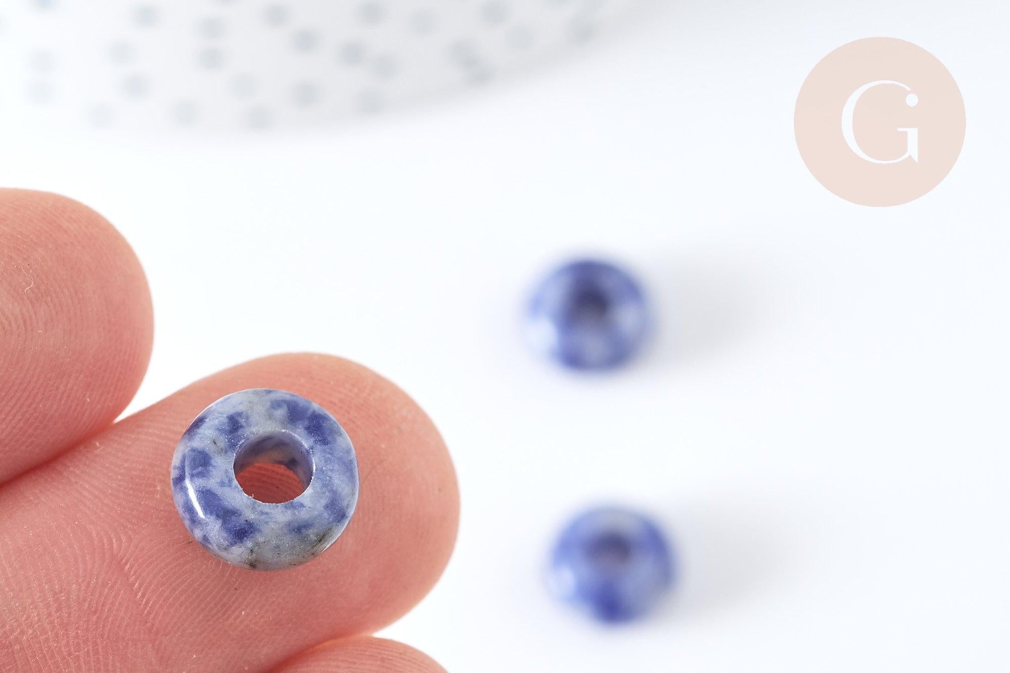 Perle rondelle sodalite création bijoux 10mm, création bijoux pierre, x 2 (G7562)