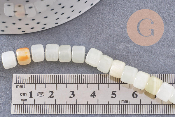 Perle rondelle turquoise naturelle 8mm, perle pierre naturelle pour création bijoux, fil de 40 cm, x1 (G5183)