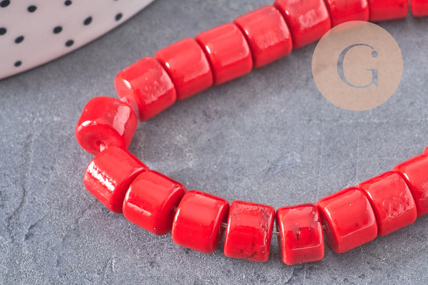 Perle rondelle turquoise naturelle 8mm, perle pierre naturelle pour création bijoux, fil de 40 cm, x1 (G5183)