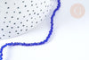 Perle rondelle verre facettée bleu roi 2~2,5mm, x1 fil de 37cm (G7339)