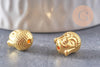 Perle tête de Bouddha zamac doré ,fournitures créatives sans nickel,creation bijoux,perle voyage inde,11mm,x 10 (G5291)