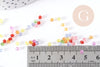 Perle toupie acrylique transparent multicolore 3mm, plastique coloré, x 5gr (G9013)