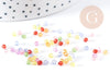 Perle toupie acrylique transparent multicolore 3mm, plastique coloré, x 5gr (G9013)